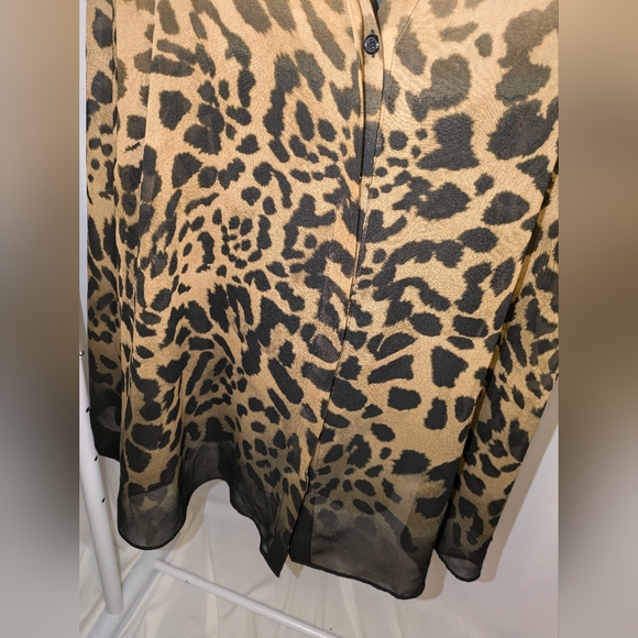 Lane Bryant Sheer Animal Print Blouse - Picture 6 of 7